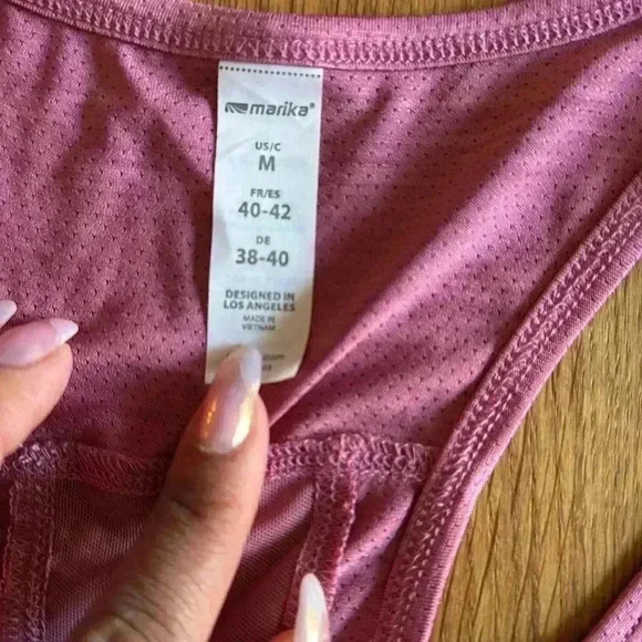 Marika pink racer back tank top w/wicking material- Size Medium - Picture 3 of 3